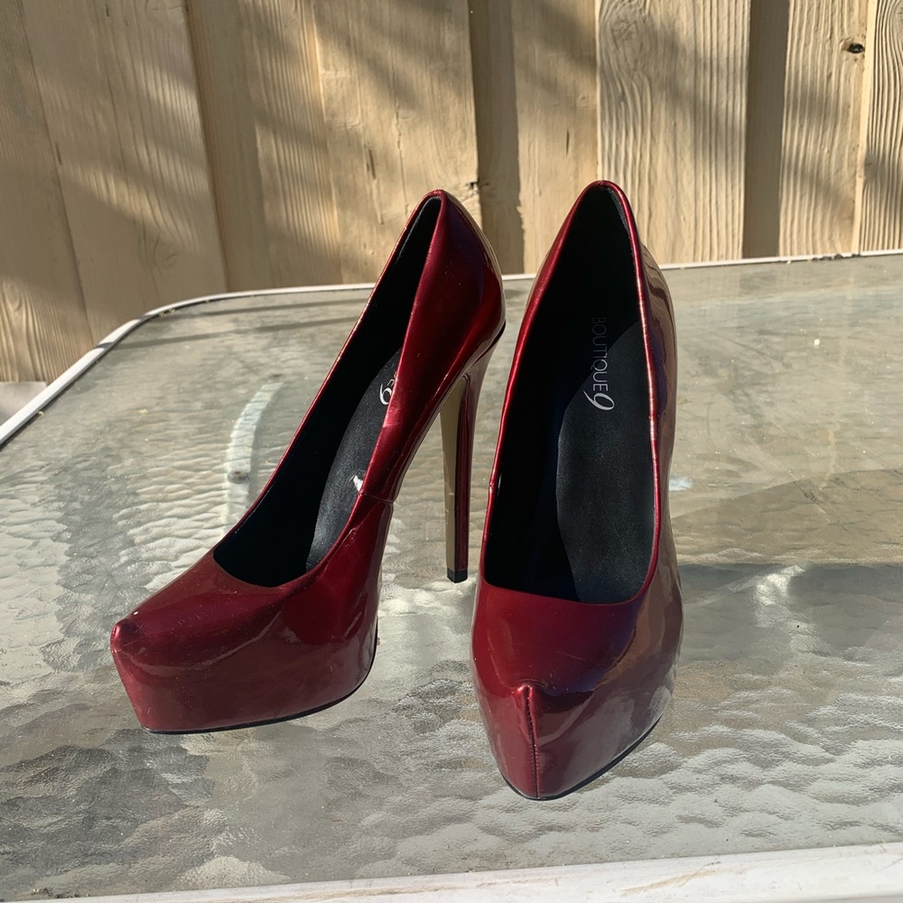 Boutique9 Red Platform High Heels - Size 5.5